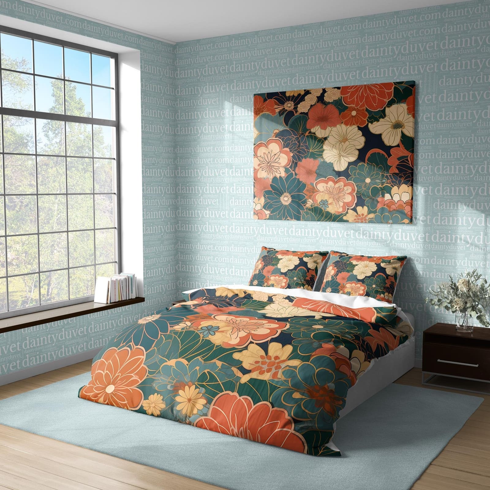 Pastel Color Flower Quilt Cover Japanese Bedding Set, Cotton Duvet Cover Peony Bedspread Adults Bedroom Blanket Cover, Blo…