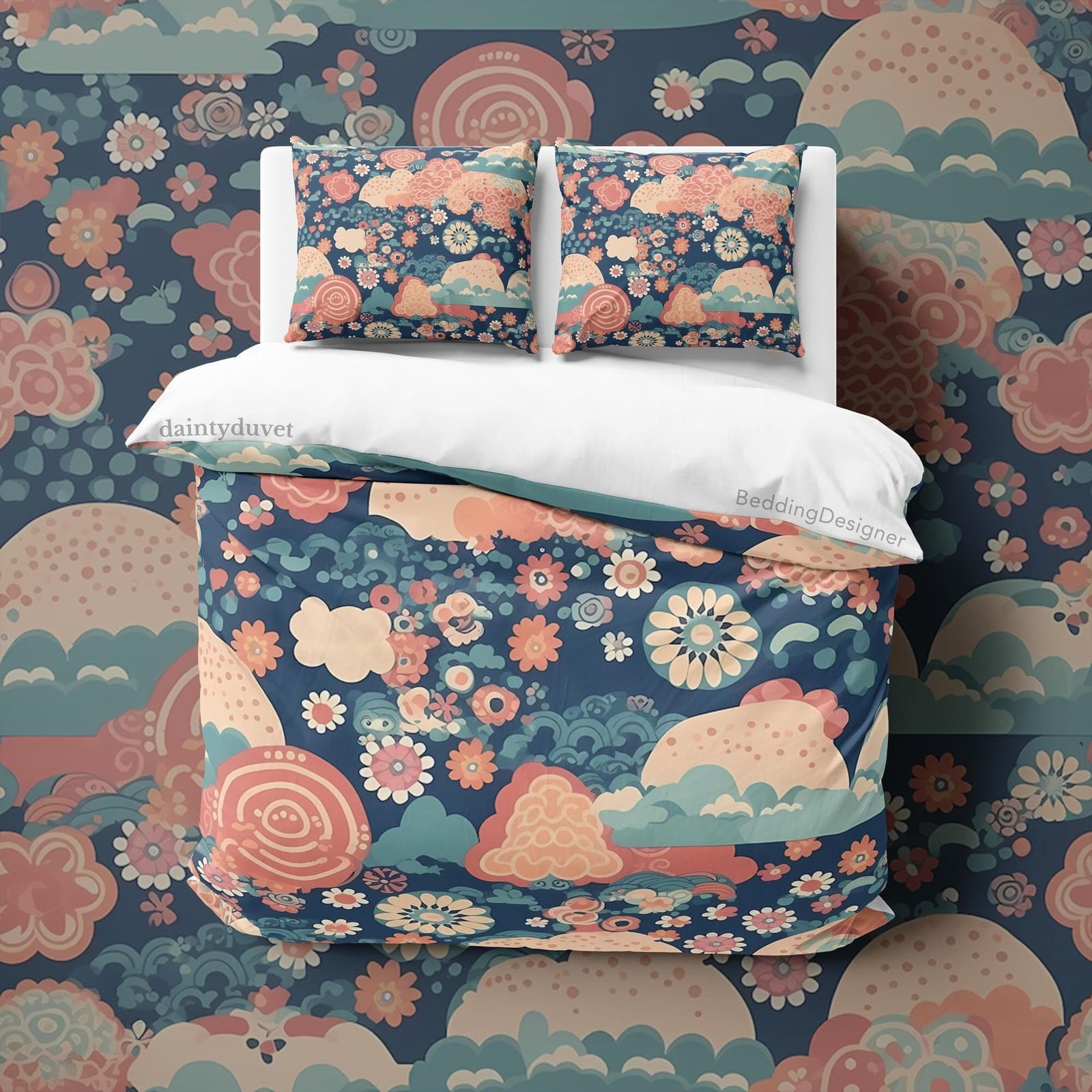 Japanese Flower Duvet Covet Camellia Quilt Cover, Chrysanthemum Bedding Set Cherry Blossom Blanket Cover, Colorful Bedspread