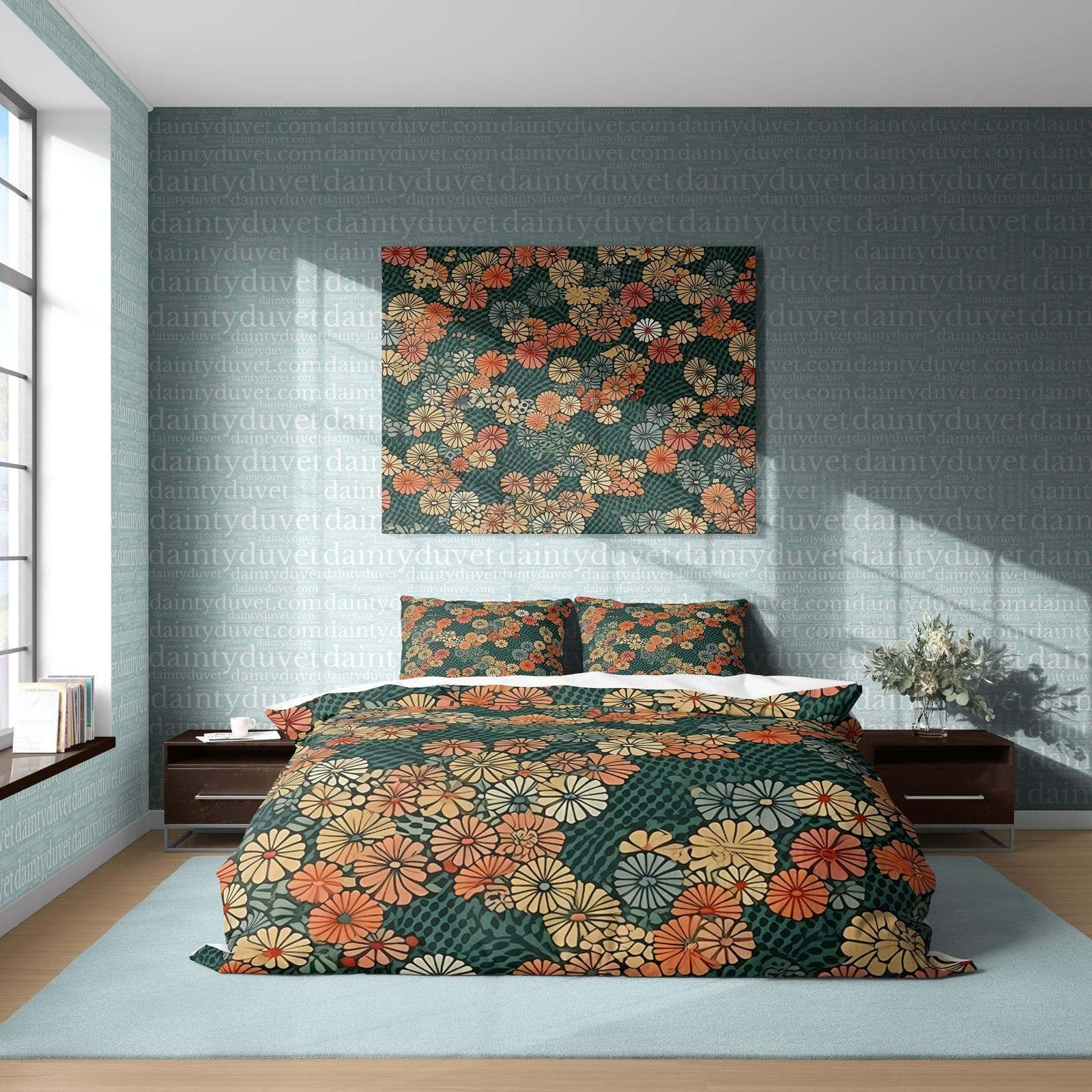 Cute Flower Duvet Cover Japanese Lotus Quilt Cover, Colorful Bedding Set Adults Bedroom Blanket Cover, Girly Bedroom Bedsp…