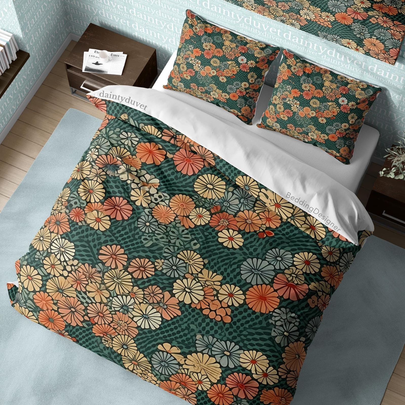 Cute Flower Duvet Cover Japanese Lotus Quilt Cover, Colorful Bedding Set Adults Bedroom Blanket Cover, Girly Bedroom Bedsp…