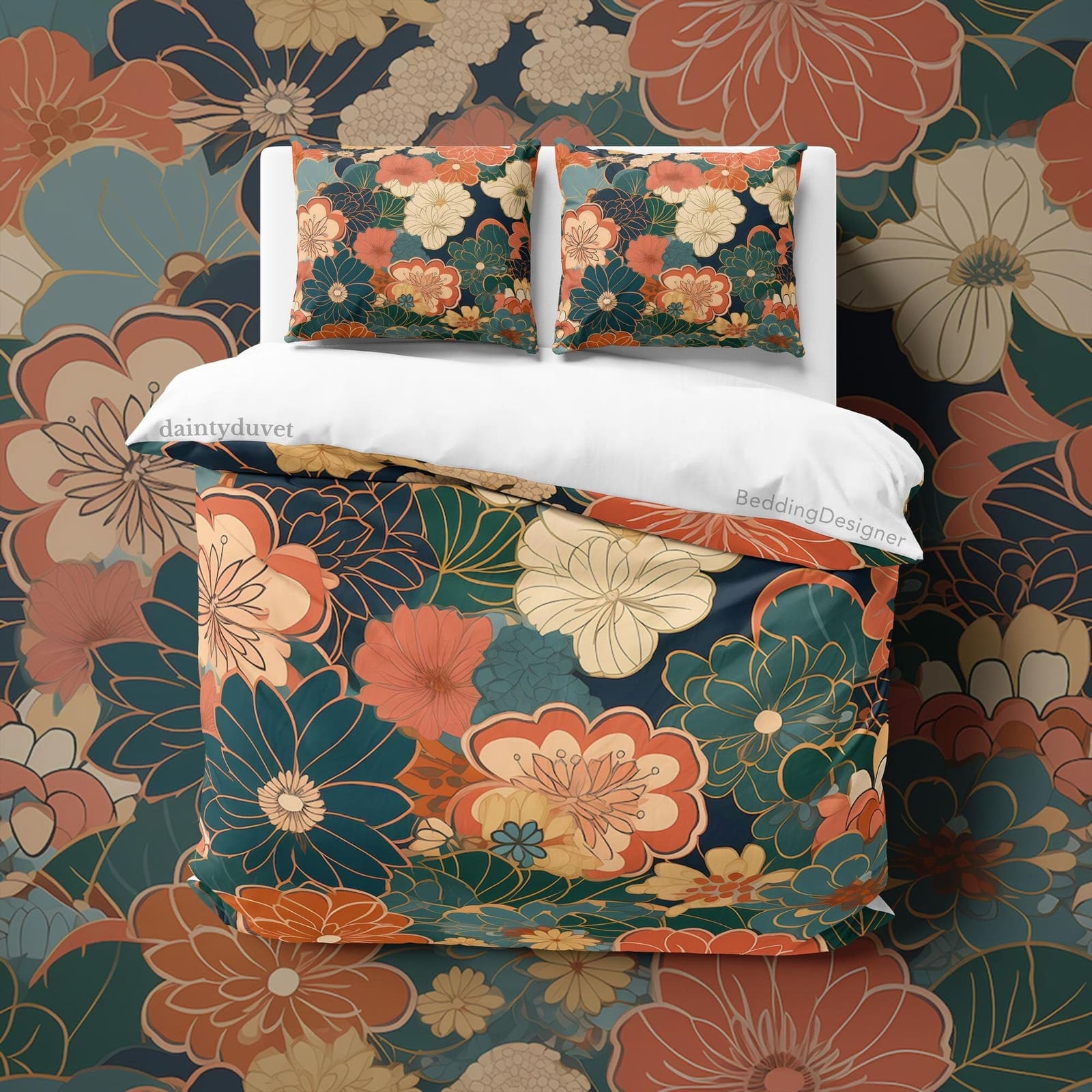 Pastel Color Flower Quilt Cover Japanese Bedding Set, Cotton Duvet Cover Peony Bedspread Adults Bedroom Blanket Cover, Blo…