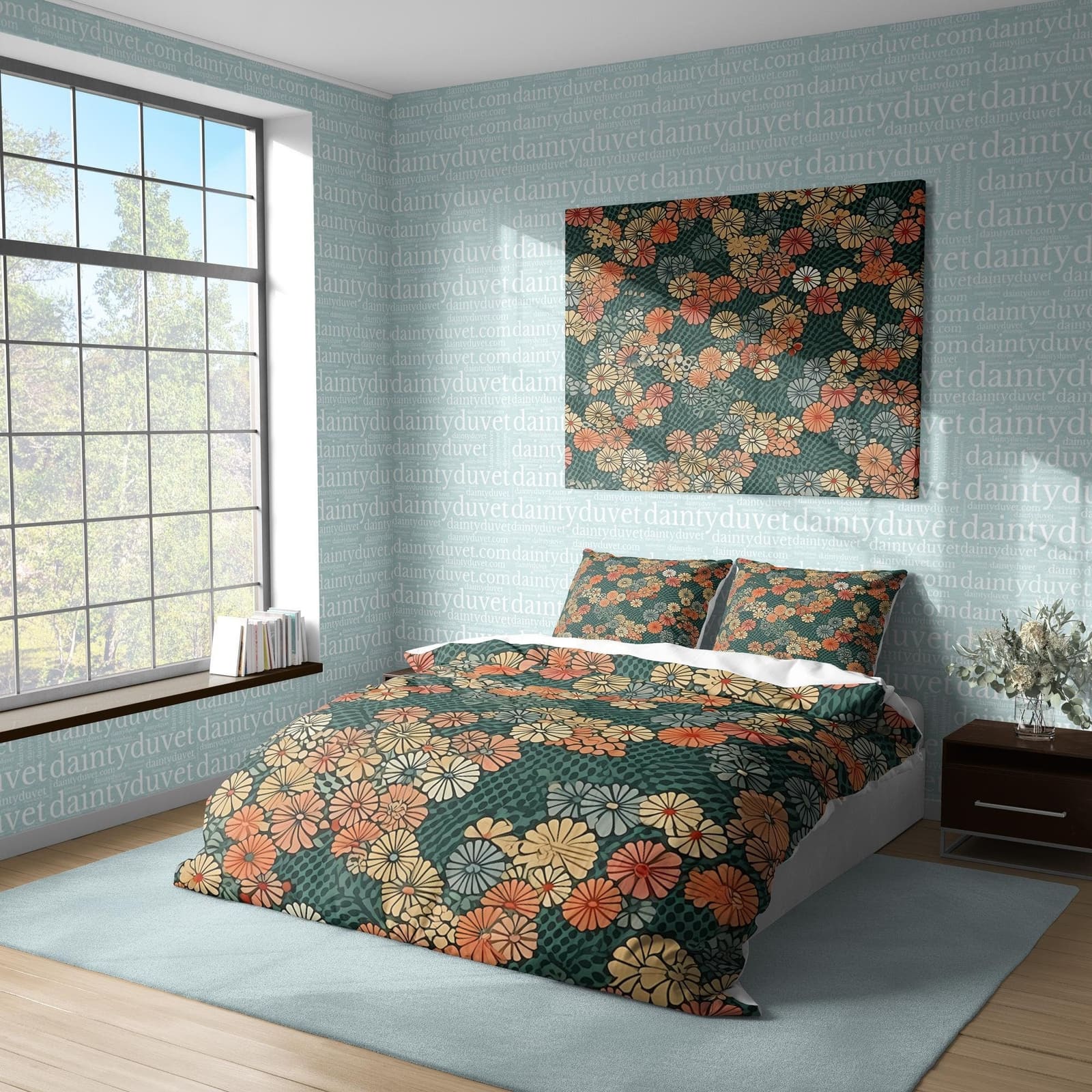 Cute Flower Duvet Cover Japanese Lotus Quilt Cover, Colorful Bedding Set Adults Bedroom Blanket Cover, Girly Bedroom Bedsp…